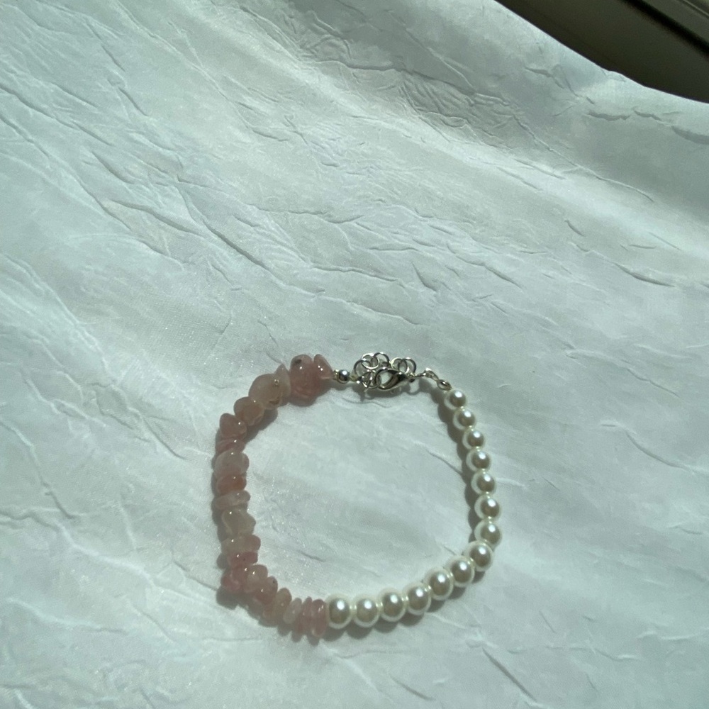 Elegant Pink and White Bracelet